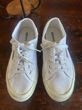 Superga White Low-Top Canvas Sneakers